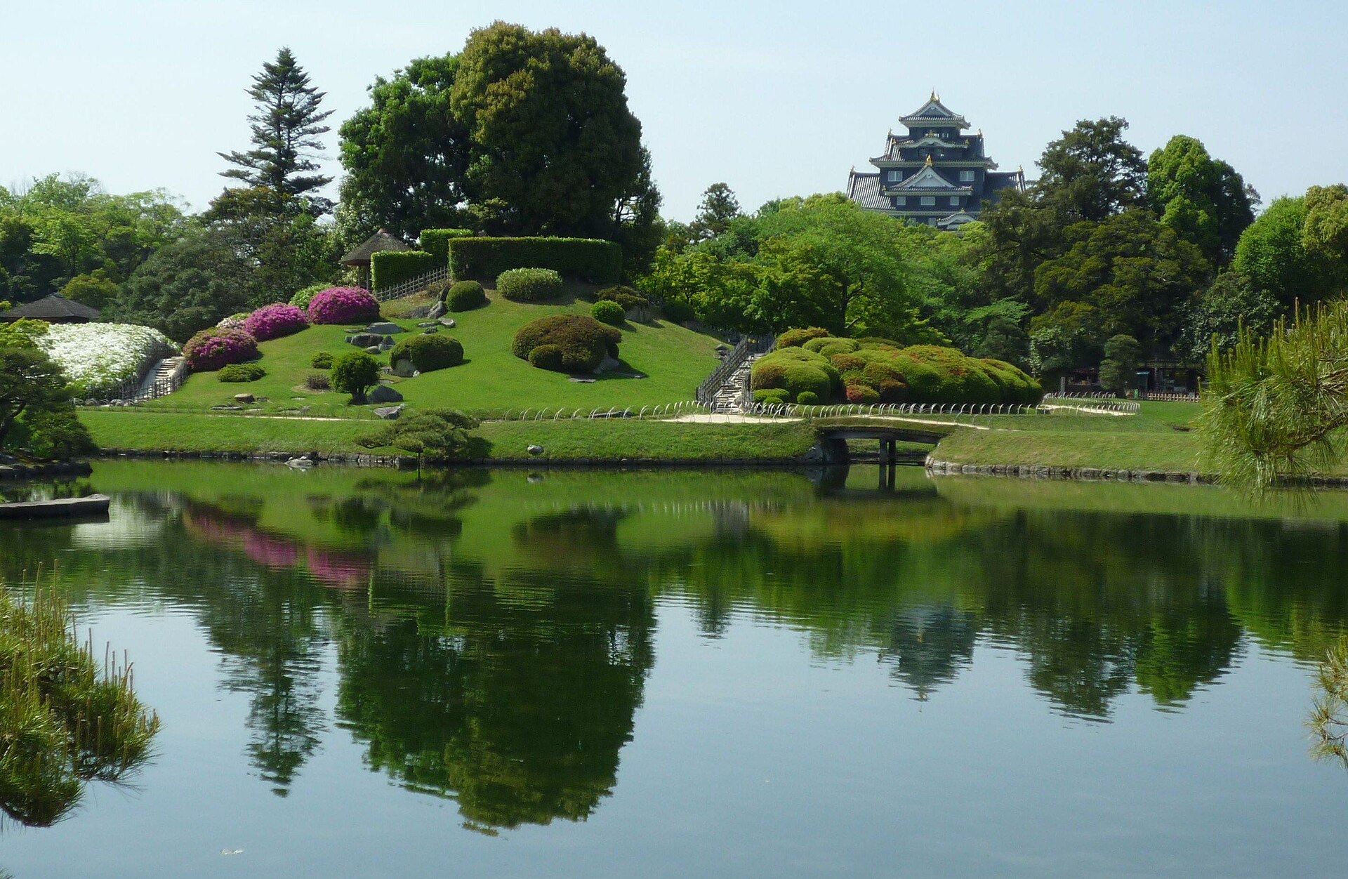 冈山后乐园的庭园。
