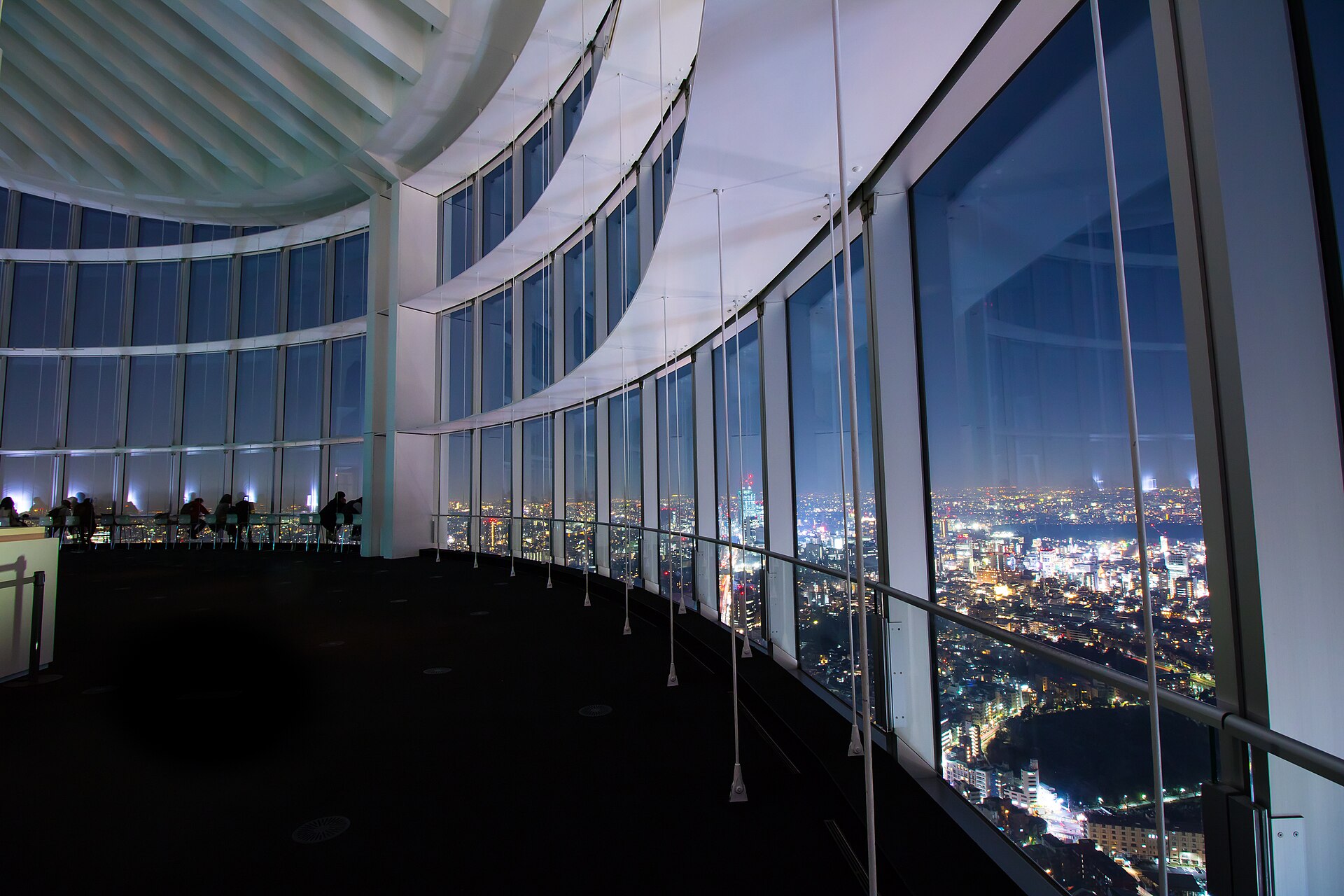 自六本木新城森大厦东京城市观景台俯瞰的东京天际线全景。