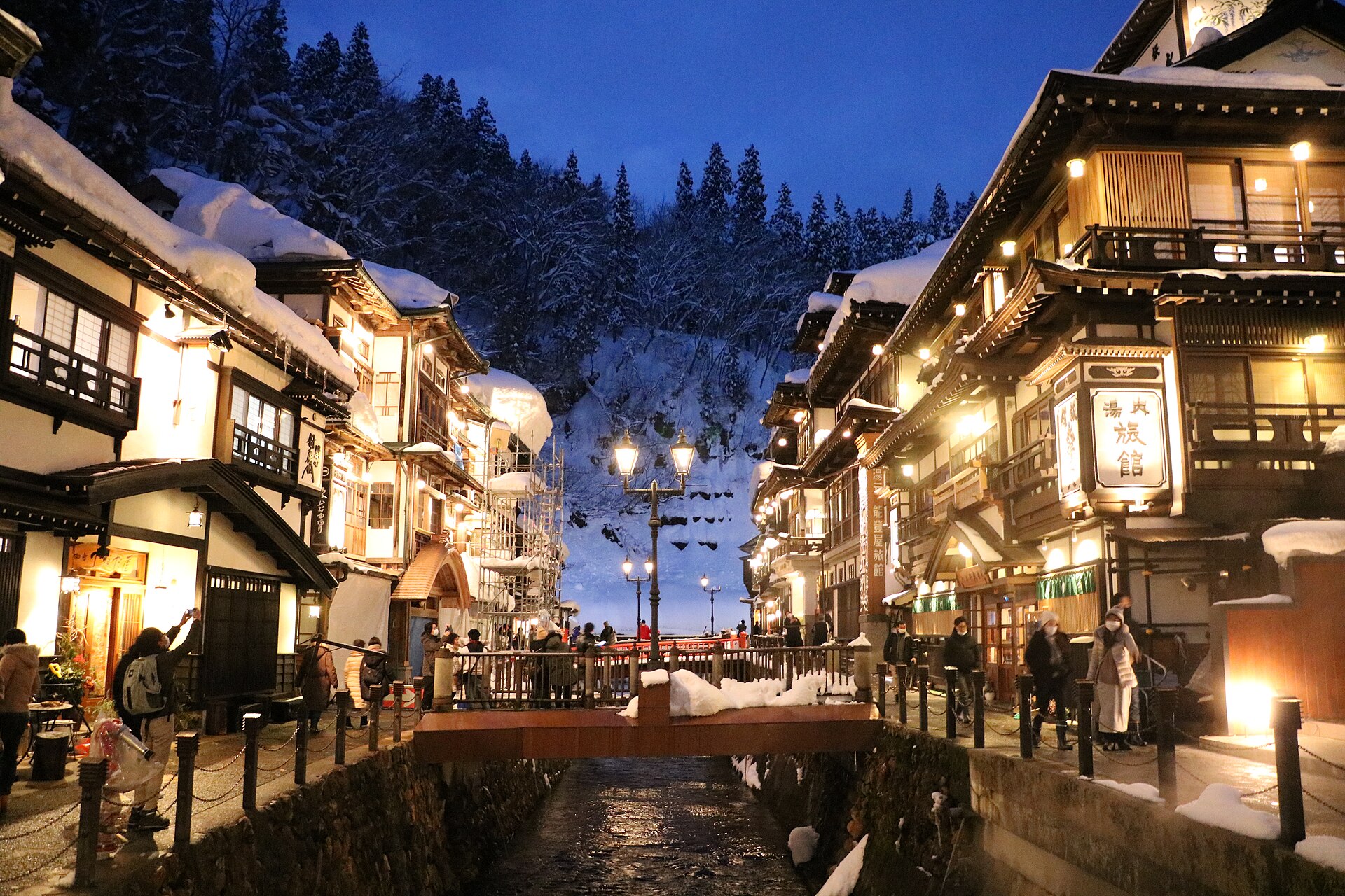 银山温泉的街道。